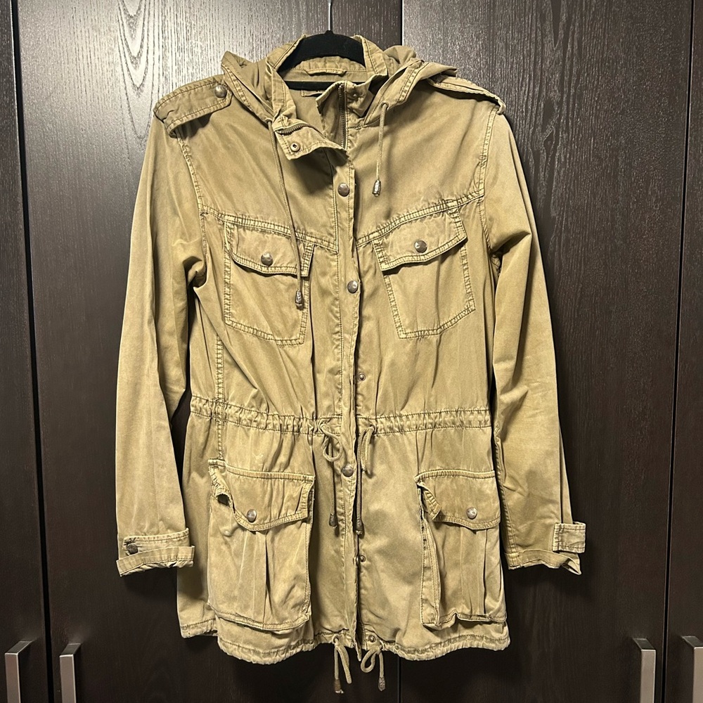 Aritzia Talula Trooper Lightweight Utility Army Jacket Green